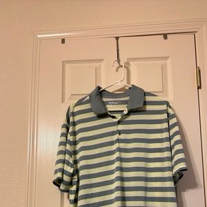 NIKE  Golf tour performanceMEN'S DRI FIT green/yellow grey stripeGOLF POLO. Xl